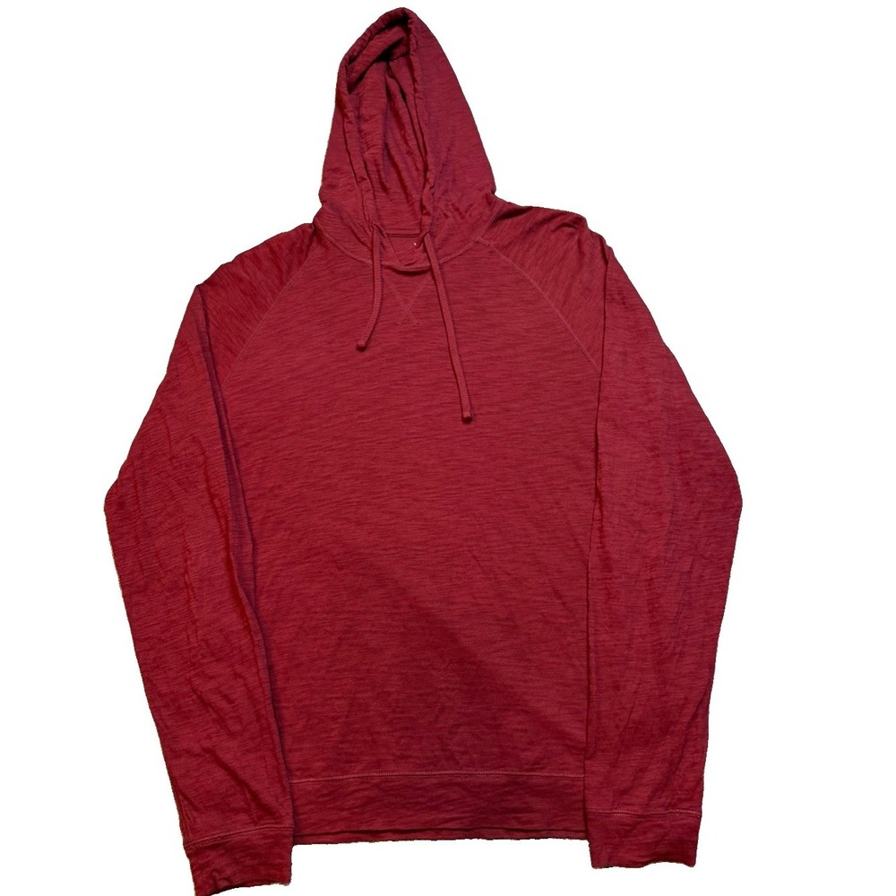 Vince Hoodie Shirt Men's Large Red 100% Cotton Lightweight Pullover Sweatshirt